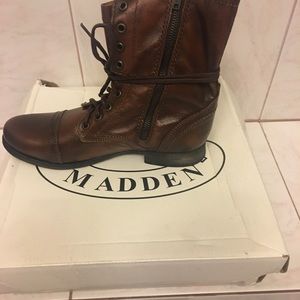 Steve Madden brown combat boots size 8